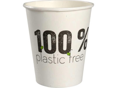 Papkrus Plastic Free single wall | 24/25 cl | hvid | 50 stk