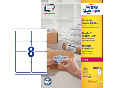 Etiket 99,1x67,7mm Avery L7165 8 stk/ark 100 ark