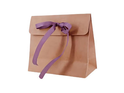 Gavepose 14x7x14cm m/2 huller brun genbrug 100 stk