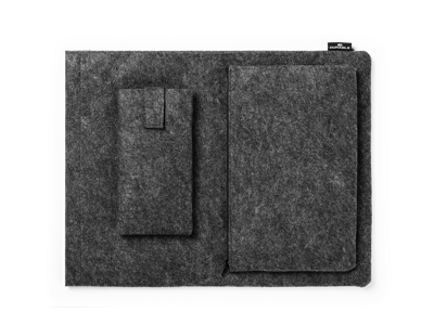 Sleeve EFFECT 16,4" incl. tilbehørsetui 60% genanvendt filt grå