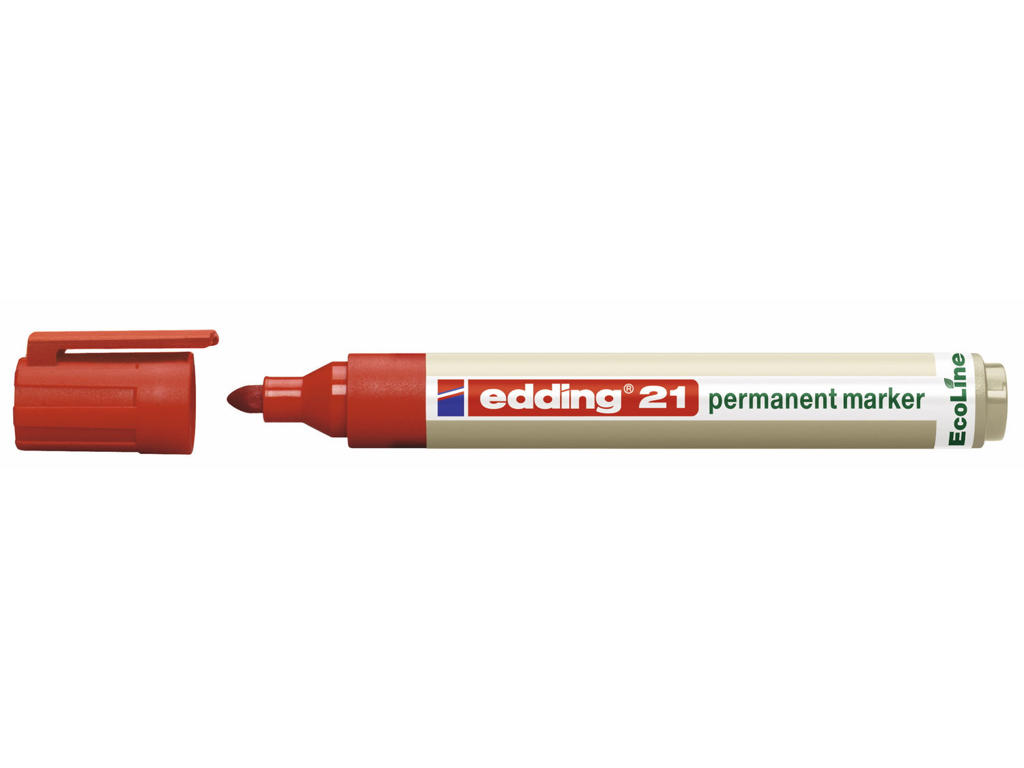 Marker Edding 21 Ecoline rund spids rød