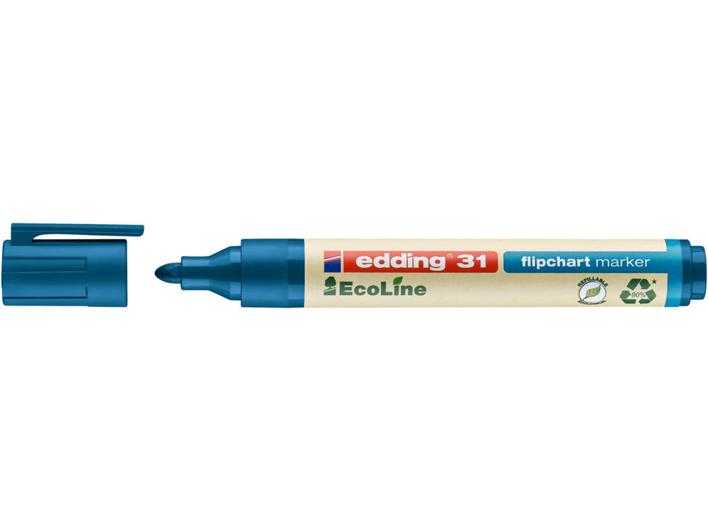 Marker Edding 31 Ecoline rund spids blå flipover