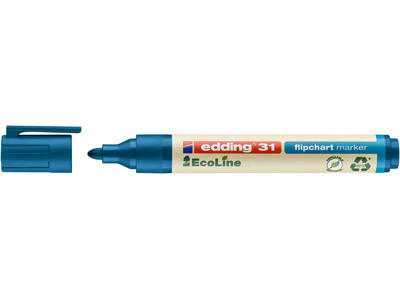 Marker Edding 31 Ecoline rund spids blå flipover