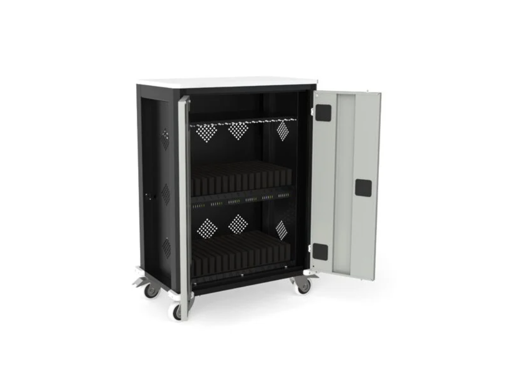 iPad opladningsskab med 32 rum sort/lysgrå