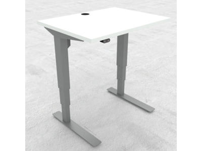 Hæve-/ sænkebord 80x60 cm med sølv stel