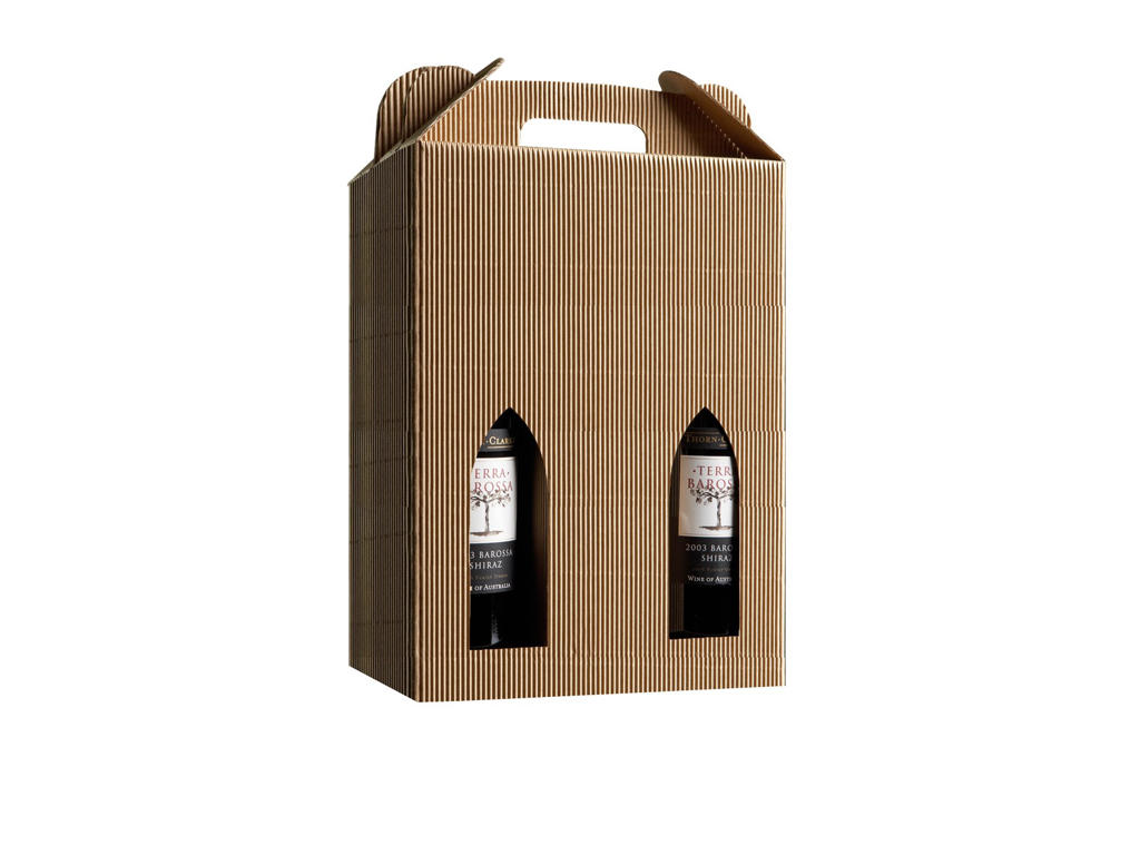 Vinæske til 6 flasker | Brun | Bølget