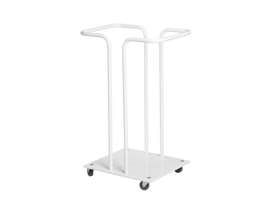 Affaldsstativ 120 liter hvid uden låg + 4 hjul 