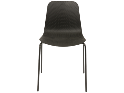 Stabelstol | Ventus | Sort mønstret sæde | Sort stel