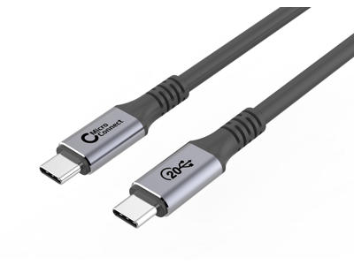 Kabel USB-C til USB-C 0,5 meter 100W, 20Gbps, USB 3.2 sort