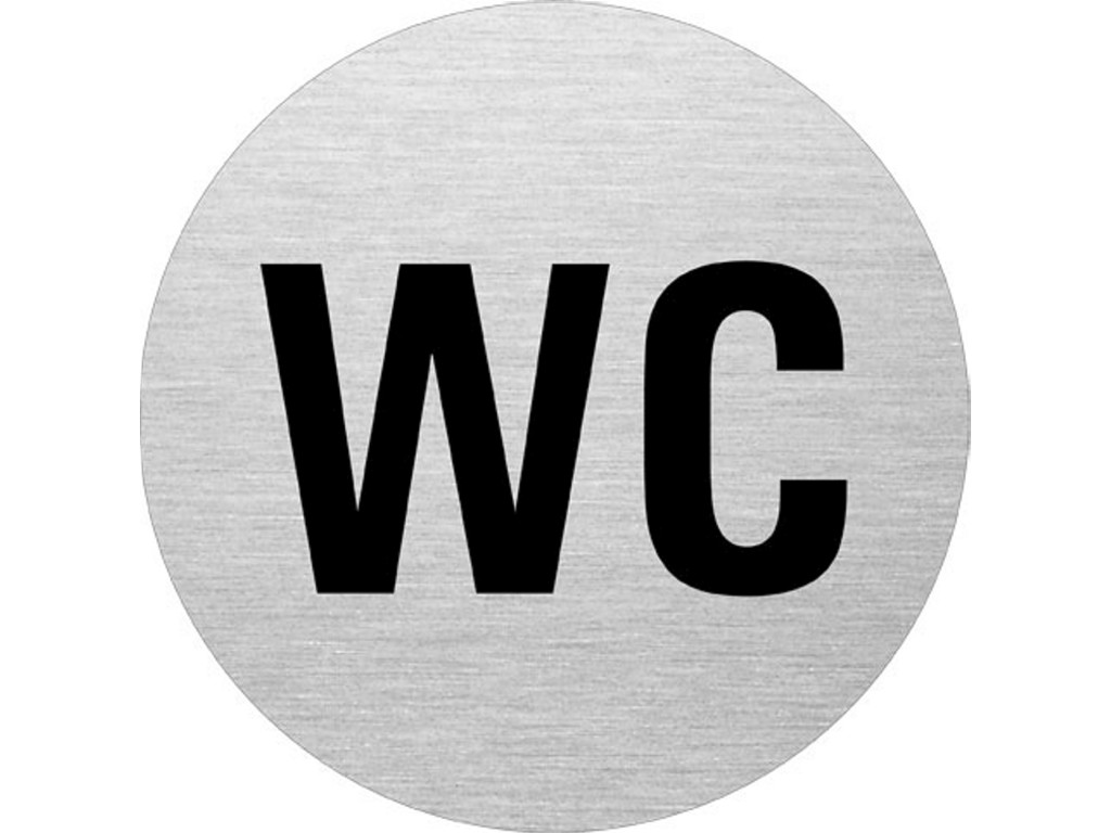 Skilt wc ø75 mm aluminium
