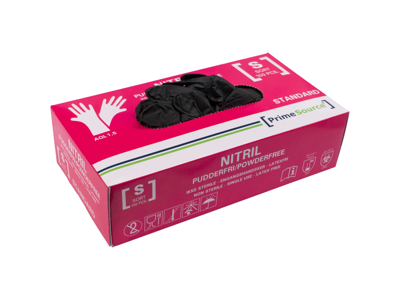 Nitrilhandske pudderfri Standard S sort 100 stk