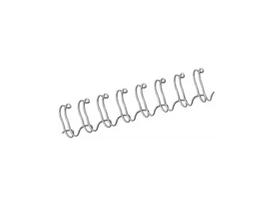 Spiralrygge Wire 14 mm 3:1 34 ringe sølv 100 stk A4
