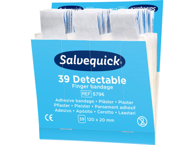 Plaster ekstra lange blå refill Salvequick 39 stk