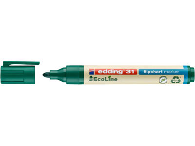 Marker Edding 31 Ecoline rund spids grøn flipover