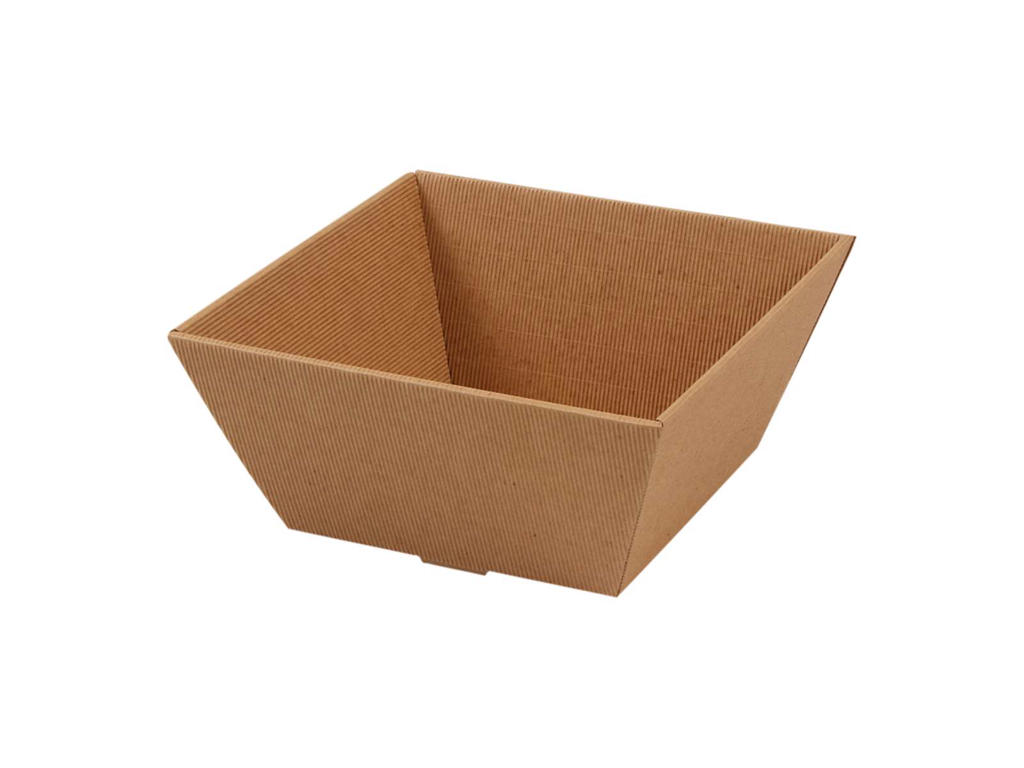 Gavekurv 26x26x12 cm brun bølge