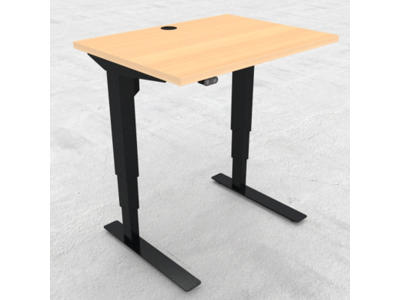 Hæve-/ sænkebord 80x60 cm bøg med sort stel