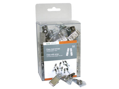 Clips til navneskilte m/strop