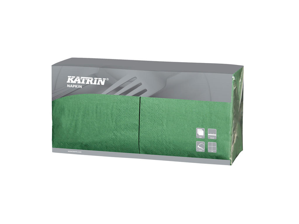 Servietter 33x33 cm 3-lags mørkegrøn 4x250 stk