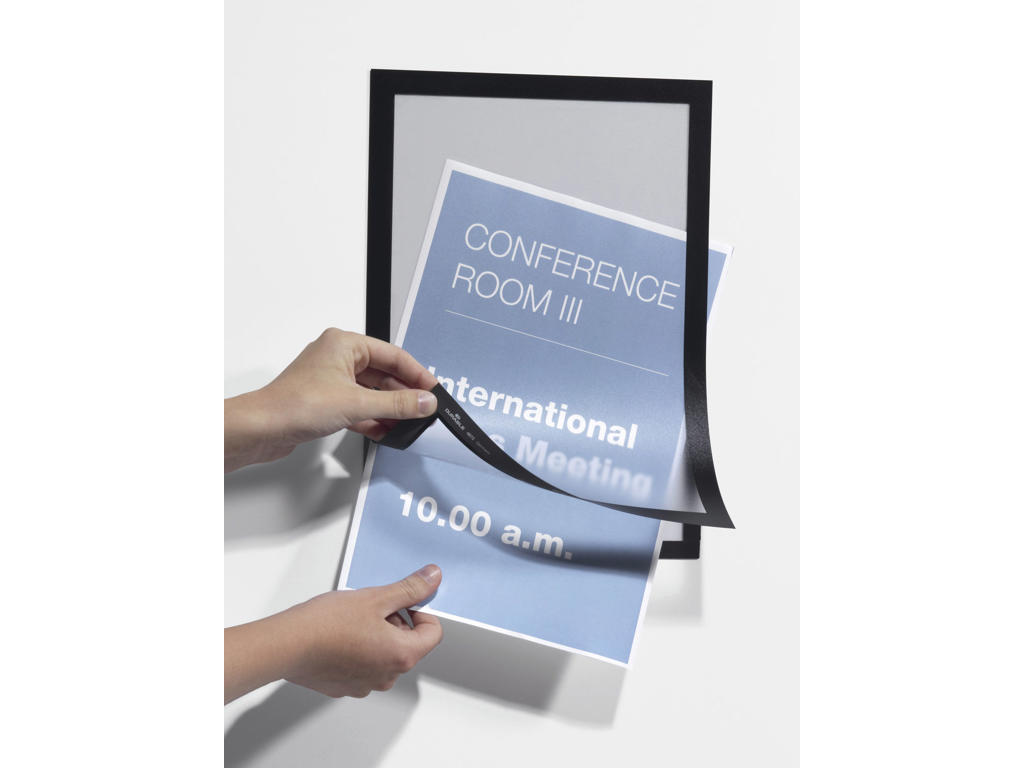 Skilt Duraframe® A3 sort selvklæbende 2 stk