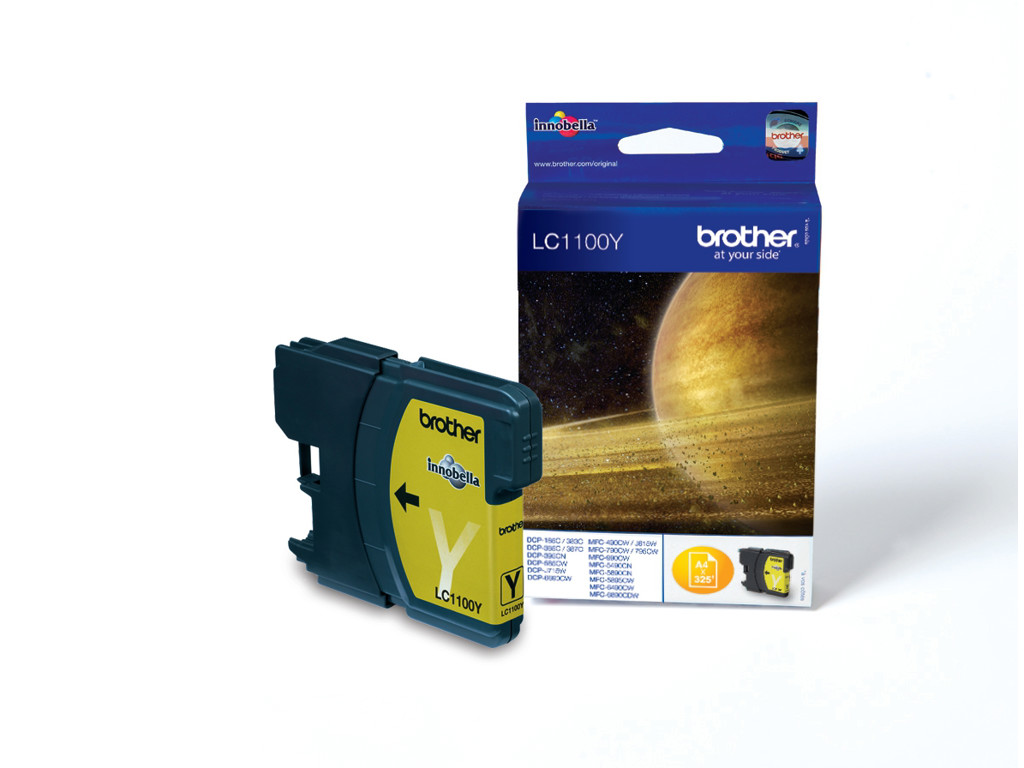 Brother blæk LC1100Y gul, 325 sider