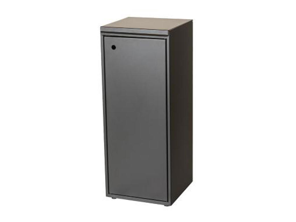 Affaldsstativ med lukket låg 100 liter sort