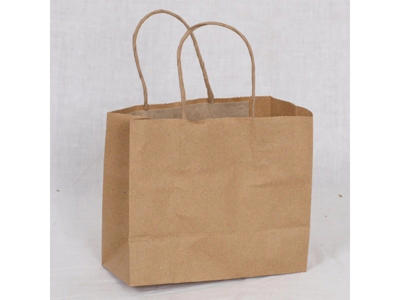 Bærepose papir brun 350x170x270mm med snoet hank 250 stk