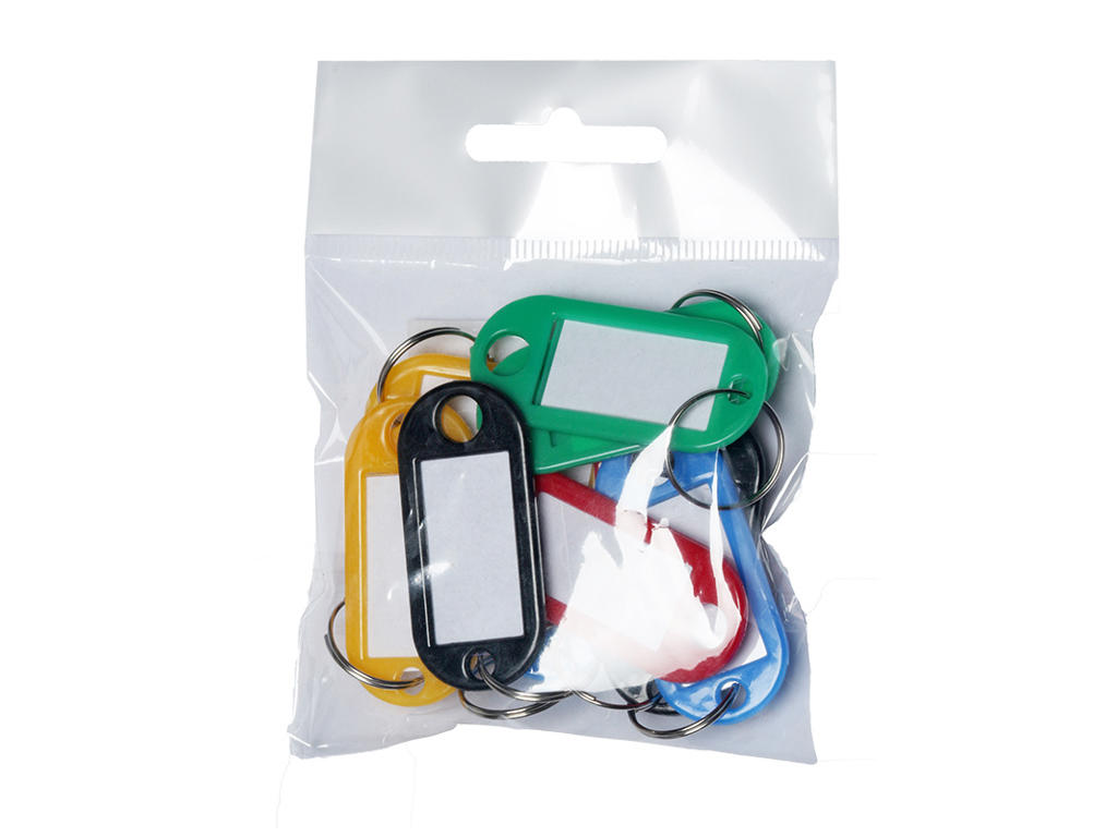 Nøgleskilt med rude ass. med O-ring