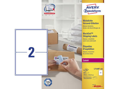 Etiket 199,6x143,5mm Avery L7168 2 stk/ark 100 ark