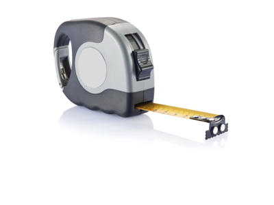 Målebånd med karabinlukning, grå