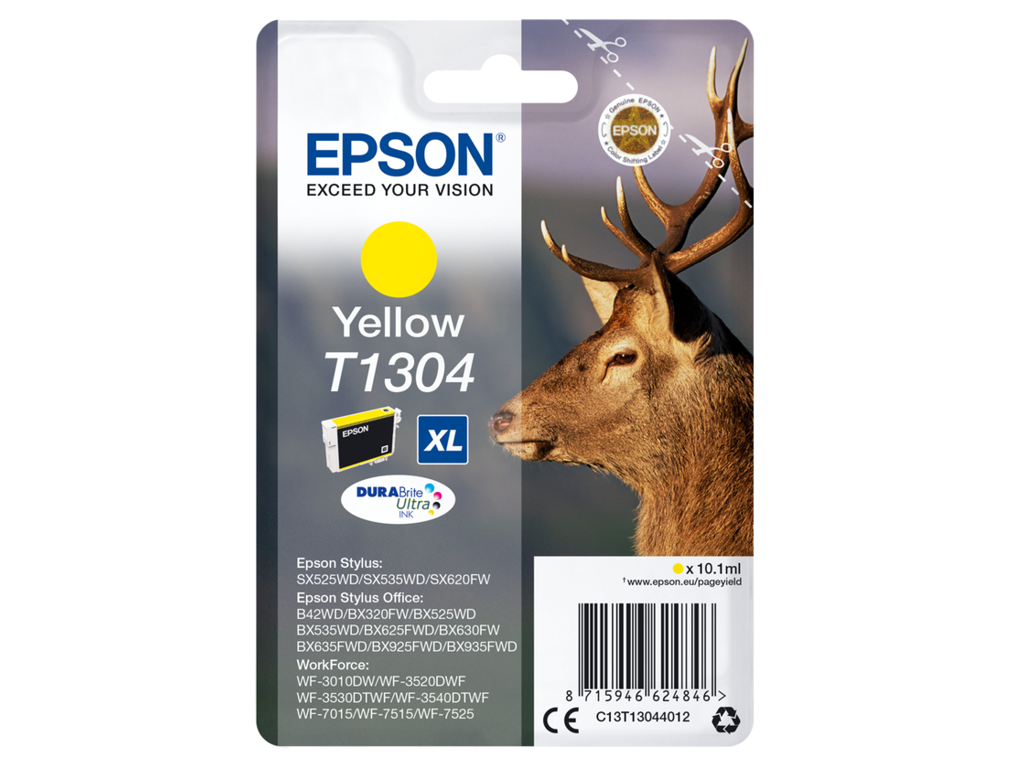 Epson blæk T1304 XL gul, 750 sider