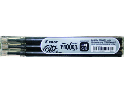 Refill Pilot FriXion sort 0,5 mm 3-stk