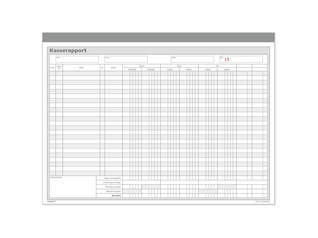 KASSERAPPORT 92 2205 30