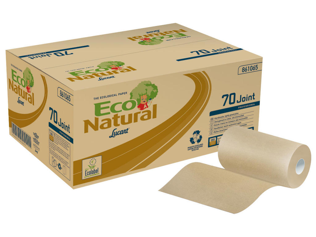 Håndklæderulle mini Lucart T3 Natural 2-lags 100% genbrug 12 ruller