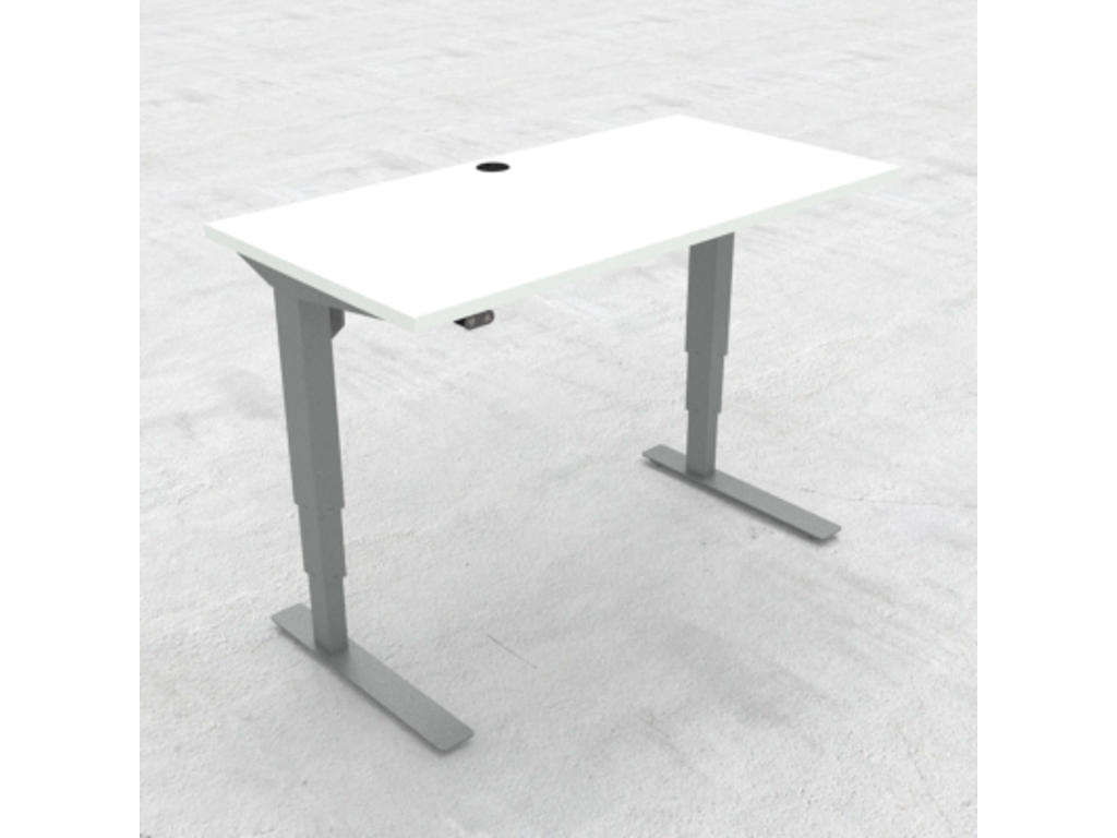 Hæve-/ sænkebord 120x60 cm med sølv stel