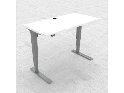 Hæve-/ sænkebord 120x60 cm med sølv stel