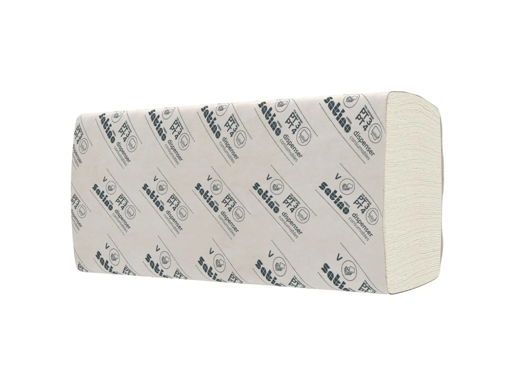 Håndklædeark Satino neutral V-fold 2-lags 4000 ark