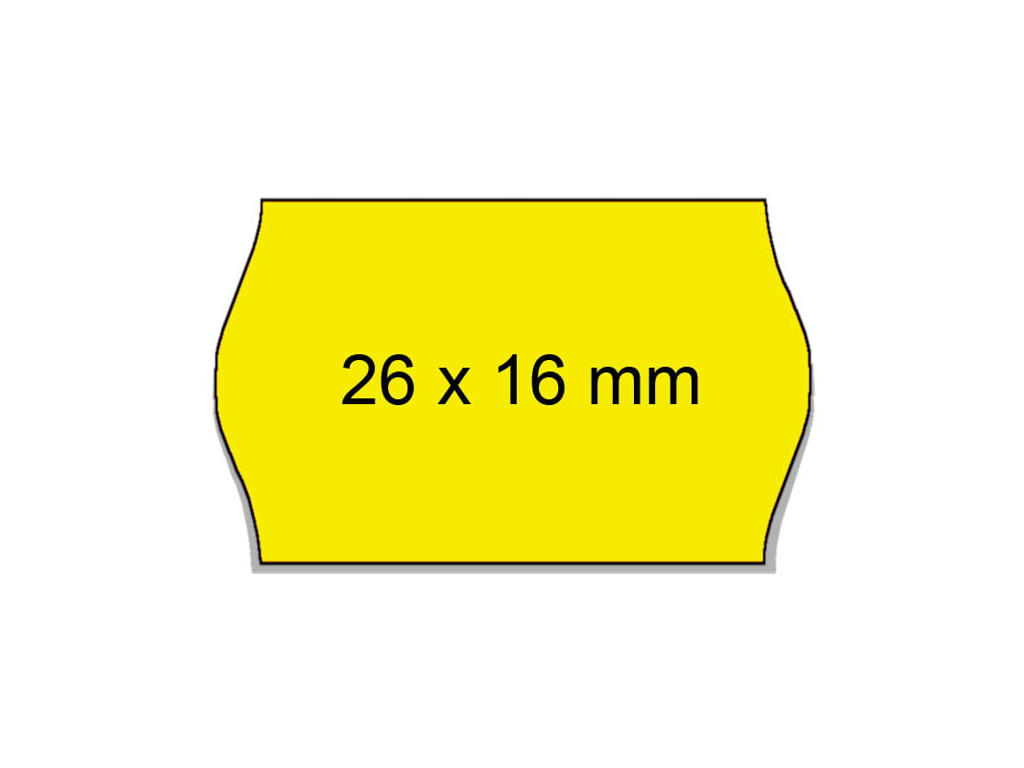 Prisetiket 26x16mm Permanent Neongul 1200 stk