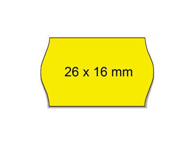 Prisetiket 26x16mm permanent neongul 1200 stk
