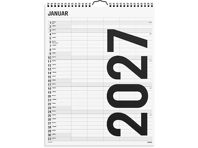 Familiekalender Black and white 5 kol. 2027