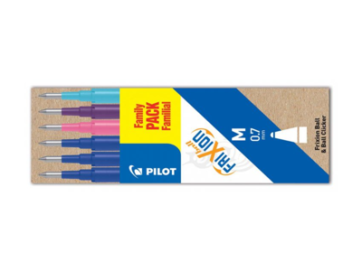 Refill Pilot FriXion 3xblå/pink/violet/turkis 0,7 mm 6-stk