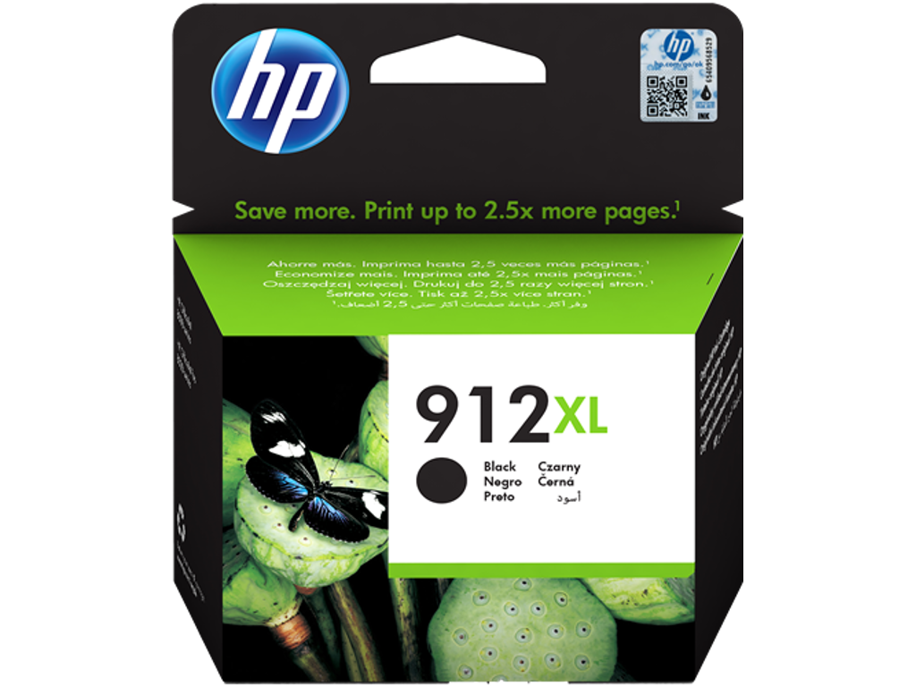 HP 912XL blæk sort, 825 sider