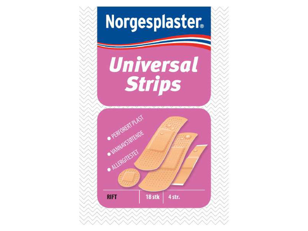 Plaster universal 18 stk i 4 størrelser