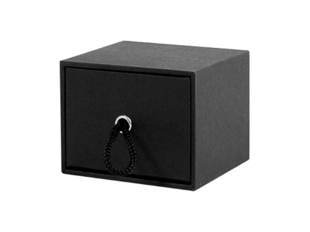 Gaveæske med skuffe | 6,5x6,5x5 cm | Sort Kraftig pap | 50 stk