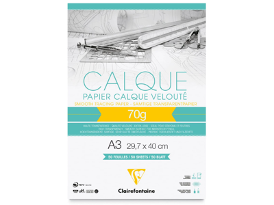 Kalkerpapir A3, 50 ark, 70 g.