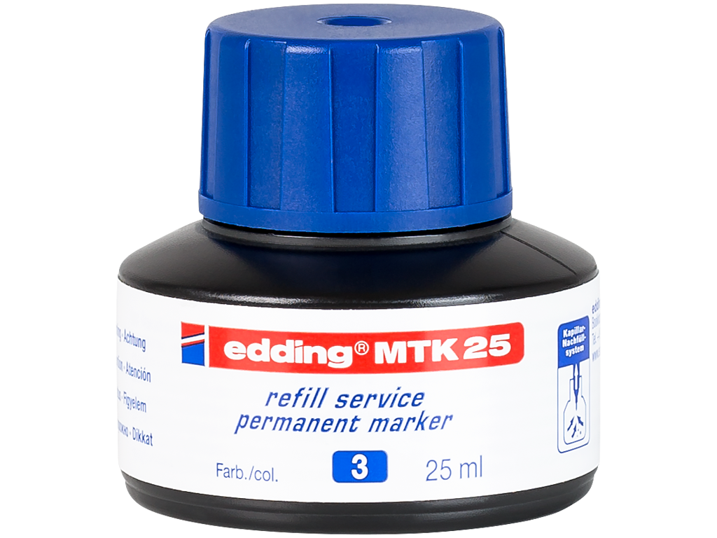 Refill Edding ink permanent 25 ml blå