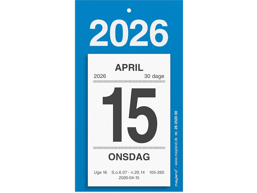 Afrivningskalender m/bagsidetekst 2026