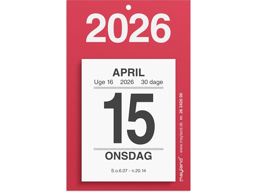 Lille afrivningskalender m/bagsidetekst 2026