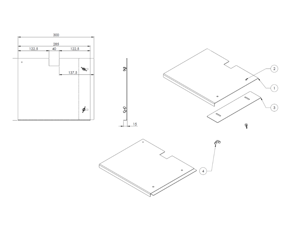 Bica hylde til volumen-reduktion 65L