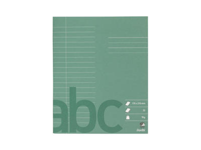 Skolehæfte 17x21 cm 20 linjer mørkegrøn
