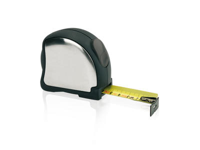 Målebånd i rustfrit stål - 5m/25mm, sølv